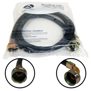 Appli Parts APIH-5934E 5 ft Washing Machine Inlet Hose 5 with 2 Seal or Rubbers, with 3/4 in Female Fitting, Straight and 90 Degree Elbow connectors Appli Parts APIH-5934E 5 ft Washing Machine Inlet Hose 5 with 2 Seal or Rubbers, with 3/4 in Female Fitting, Straight and 90 Degree Elbow connectors