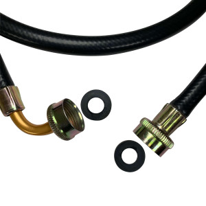 Appli Parts APIH-5934E Manguera 1.5 m Entrada de Agua Lavadora con 2 Sellos o Gomas, rosca de 3/4 pulg, conexiones Recta y codo de 90 grados Appli Parts APIH-5934E Manguera 1.5 m Entrada de Agua Lavadora con 2 Sellos o Gomas, rosca de 3/4 pulg, conexiones Recta y codo de 90 grados