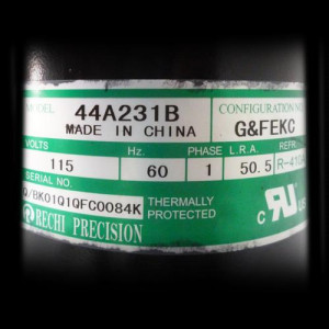 Rechi Compressor Fixed speed rotary 11.000 Btu 44A231B G FEKC 115v/60hz/1ph Compatible with R410A, 201402000490 11103010001398