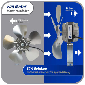 Appli Parts APFM-102E 10W refrigeration condenser and evaporator motor 220V 60Hz 0.35A 1300rpm includes base and 9in aluminum Fan Blade CCW shaft end Universal fit Appli Parts APFM-102E 10W refrigeration condenser and evaporator motor 220V 60Hz 0.35A 1300rpm includes base and 9in aluminum Fan Blade CCW shaft end Universal fit