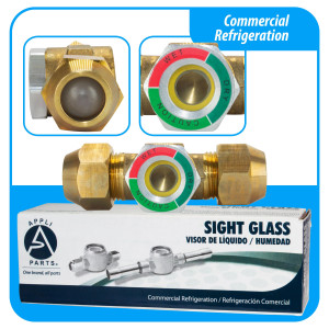 Appli Parts APSG-34 3/4 in Sight Glass and liquid moisture indicator Flare connections with take-apart Body for HVAC/R installations suitable for CFC HCFC HFC refrigerants Appli Parts APSG-34 3/4 in Sight Glass and liquid moisture indicator Flare connections with take-apart Body for HVAC/R installations suitable for CFC HCFC HFC refrigerants