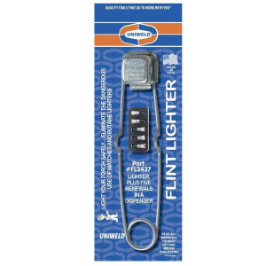 Uniweld Flint Lighter with 5 Flint Renewals FL3437 43403 Uniweld Flint Lighter with 5 Flint Renewals FL3437 43403