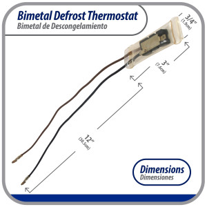 Appli Parts APBT-S2013 Bimetal Thermostat Asian Type 2 Wire Open 55 F and Close 32 F, with brown and black wires, Reference BIM-2013 / Thermodisc Appli Parts APBT-S2013 Bimetal Thermostat Asian Type 2 Wire Open 55 F and Close 32 F, with brown and black wires, Reference BIM-2013 / Thermodisc