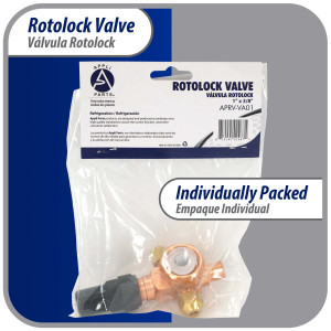 Appli Parts APRV-VA01 Rotolock Valve V01 1 in x 3/8 in ODF solder connection Universal replacement valve will work for refrigeration and air conditioning systems Appli Parts APRV-VA01 Rotolock Valve V01 1 in x 3/8 in ODF solder connection Universal replacement valve will work for refrigeration and air conditioning systems