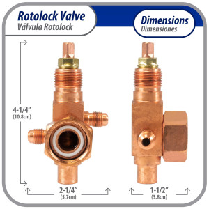 Appli Parts APRV-VA01 Rotolock Valve V01 1 in x 3/8 in ODF solder connection Universal replacement valve will work for refrigeration and air conditioning systems Appli Parts APRV-VA01 Rotolock Valve V01 1 in x 3/8 in ODF solder connection Universal replacement valve will work for refrigeration and air conditioning systems
