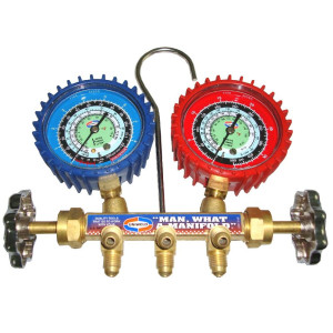 Uniweld QAL5SM-1 Manifold Compatible with R12, R22, R134a, 5 ft Hoses Psi-Kg/cm2-Farenheit
