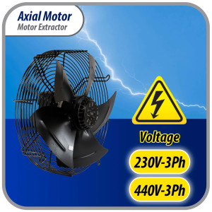 Appli Parts AXF-910-4 35-7/8 in Axial Fan Motor Guard Mounted Fan Blade 220-440 V, 3 Ph, 50-60 Hz, 2500 W, 1050 rpm, Universal replacement for Cold Room Evaporators and Condensing Units, Work Temp -22 F to 140 F 