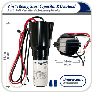 Appli Parts APTO-410 1/4 to 1/3 Hp, 115 V, 3 in 1 Solid State Hard Start Relay, Capacitor and Overload for compressors Certified UL SA44719 Appli Parts APTO-410 1/4 to 1/3 Hp, 115 V, 3 in 1 Solid State Hard Start Relay, Capacitor and Overload for compressors Certified UL SA44719