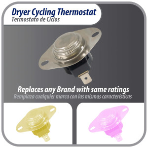 Appli Parts APTD-L155 Cycling thermostat L155-15F universal replacement for multiple brand dryers older commercial models only 2 connections replaces 60T11, D501759 Appli Parts APTD-L155 Cycling thermostat L155-15F universal replacement for multiple brand dryers older commercial models only 2 connections replaces 60T11, D501759