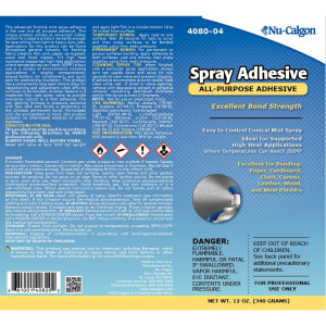 Nu-Calgon 4080-04 Spray Adhesive 12oz Nu-Calgon 4080-04 Spray Adhesive 12oz