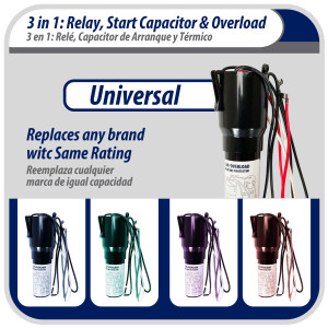 Appli Parts APTO-810 1/12 to 1/5 Hp, 115 V, 3 in 1 Solid State Hard Start Relay, Capacitor and Overload for compressors, replaces RCO-810 Appli Parts APTO-810 1/12 to 1/5 Hp, 115 V, 3 in 1 Solid State Hard Start Relay, Capacitor and Overload for compressors, replaces RCO-810