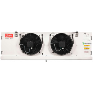 Danfoss 114U0002 Evaporator Optyma MBP 10K Btu/hr at 25F SST Compatible with R404A, MBP Air Defrost 6FPI Low Profile 2 x 12in ECM fans DACC RX L100.1A4/A1 230V/1Ph/60Hz
