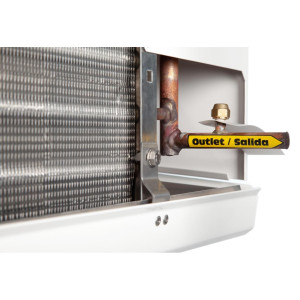 Danfoss 114U0002 Evaporator Optyma MBP 10K Btu/hr at 25F SST Compatible with R404A, MBP Air Defrost 6FPI Low Profile 2 x 12in ECM fans DACC RX L100.1A4/A1 230V/1Ph/60Hz
