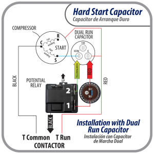 Appli Parts APHS-2 3.5 to 4.5 TON Hard Start kit 208-265 V, 1 Ph for air conditioner includes Capacitor 189-227mfd 330V and Potential Relay for Air Conditioner scroll and reciprocating compressors