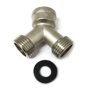 Appli Parts APIH-1234Y2 Inlet Hose Mixer Connector Y Type with Gasket 1 x 3/4 in Female connector and 2 x 3/4 in Male connector Fittings Appli Parts APIH-1234Y2 Inlet Hose Mixer Connector Y Type with Gasket 1 x 3/4 in Female connector and 2 x 3/4 in Male connector Fittings
