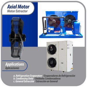 Appli Parts AXF-500-3 19-3/4 in Axial Fan Motor Guard Mounted Fan Blade 220 V, 3 Ph, 50-60 Hz, 500 W, 1450 rpm, Universal replacement for Cold Room Evaporators and Condensing Units