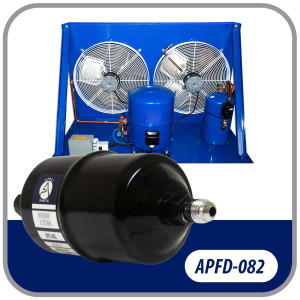 Appli Parts APFD-082 1/4 in Liquid Line Refrigerant AC Filter Drier hvac Refrigeration 082 SAE Flare connection universal unidirectional 6in long 2-1/4 in wide