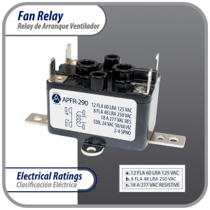 Appli Parts APFR-290 90-290, 24 VAC Coil, Heavy Duty Switching Fan Relay, SPST Normally Open AC and heating Furnace blower relay Universal fit multi position bracket Appli Parts APFR-290 90-290, 24 VAC Coil, Heavy Duty Switching Fan Relay, SPST Normally Open AC and heating Furnace blower relay Universal fit multi position bracket