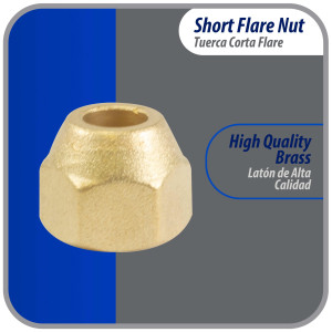 Appli Parts APFN-38 3/8 in Flare short brass flared fittings for use with copper, brass, aluminum, or steel tubing in gas line plumbing and hvac applications Appli Parts APFN-38 3/8 in Flare short brass flared fittings for use with copper, brass, aluminum, or steel tubing in gas line plumbing and hvac applications
