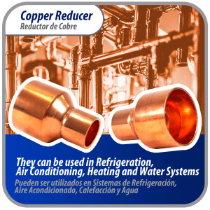 Appli Parts AP-R158078 1-5/8x7/8 in Reducing Bushing Copper pipe fittings CxC Sweat connections for refrigeration, air conditioning and plumbing applications ACR and Type L copper pipe