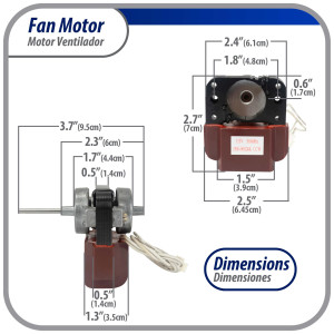 Appli Parts APFM-500 8 W Fan Motor, 110 V, 50/60 Hz, 0.16 A, 2800 rpm, CCW rotation Universal Evaportator Fan Motor replacemente for LG, Samsung, J500-00024K and others Appli Parts APFM-500 8 W Fan Motor, 110 V, 50/60 Hz, 0.16 A, 2800 rpm, CCW rotation Universal Evaportator Fan Motor replacemente for LG, Samsung, J500-00024K and others