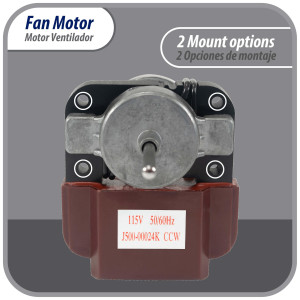Appli Parts APFM-500 8 W Fan Motor, 110 V, 50/60 Hz, 0.16 A, 2800 rpm, CCW rotation Universal Evaportator Fan Motor replacemente for LG, Samsung, J500-00024K and others Appli Parts APFM-500 8 W Fan Motor, 110 V, 50/60 Hz, 0.16 A, 2800 rpm, CCW rotation Universal Evaportator Fan Motor replacemente for LG, Samsung, J500-00024K and others