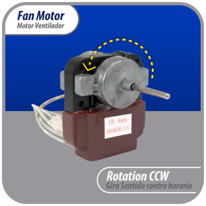 Appli Parts APFM-500 8 W Fan Motor, 110 V, 50/60 Hz, 0.16 A, 2800 rpm, CCW rotation Universal Evaportator Fan Motor replacemente for LG, Samsung, J500-00024K and others Appli Parts APFM-500 8 W Fan Motor, 110 V, 50/60 Hz, 0.16 A, 2800 rpm, CCW rotation Universal Evaportator Fan Motor replacemente for LG, Samsung, J500-00024K and others