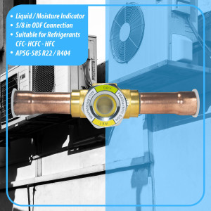 Appli Parts APSG-58S 5/8 in Sight Glass and liquid moisture indicator Solder connections with take-apart Body for HVAC/R installations