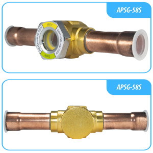 Appli Parts APSG-58S 5/8 in Sight Glass and liquid moisture indicator Solder connections with take-apart Body for HVAC/R installations