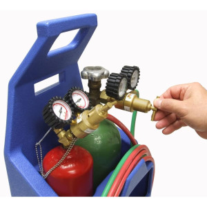 Uniweld KC100P Welding Outfit Includes: Weld Handle and Tip / Oxygen and Acetylene Regulator / Hoses / Goggles / Lighter / Stand / Tank Key 
 Uniweld KC100P Welding Outfit Includes: Weld Handle and Tip / Oxygen and Acetylene Regulator / Hoses / Goggles / Lighter / Stand / Tank Key