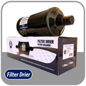 Appli Parts APFD-304 1/2 in Liquid Line Refrigerant AC Filter Drier hvac Refrigeration 304 SAE Flare connection universal unidirectional 10-1/2 in long 3-1/4 in wide