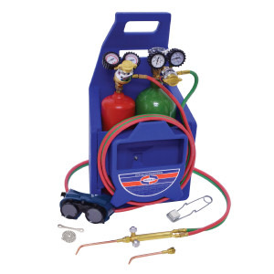 Uniweld Welding Outfit K23P-T Includes: Welding Handle / Brazing Tips / Oxygen and Acetylene Regulator / Twin Hose / Goggles / Flint Lighter / Tank Key / Carrying Stand / Tanks  Uniweld Welding Outfit K23P-T Includes: Welding Handle / Brazing Tips / Oxygen and Acetylene Regulator / Twin Hose / Goggles / Flint Lighter / Tank Key / Carrying Stand / Tanks