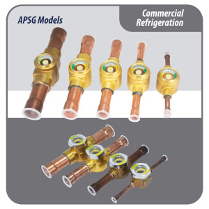 Appli Parts APSG-58AS 5/8 in Sight Glass and liquid moisture indicator Solder connections with Solid Body for HVAC/R installations suitable for CFC HCFC HFC refrigerants