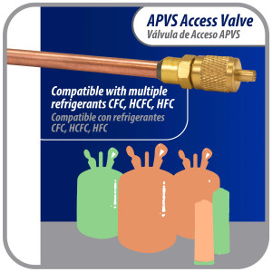 Appli Parts APVS-1431631/4 in SAE Access Schrader Valve x 3/16 ODF x 3 in Copper Stem with Valve Core and Cap with gasket and core remover for AC and refrigeration systems Appli Parts APVS-1431631/4 in SAE Access Schrader Valve x 3/16 ODF x 3 in Copper Stem with Valve Core and Cap with gasket and core remover for AC and refrigeration systems