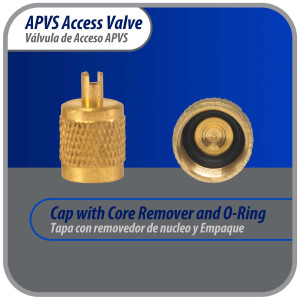Appli Parts APVS-1431631/4 in SAE Access Schrader Valve x 3/16 ODF x 3 in Copper Stem with Valve Core and Cap with gasket and core remover for AC and refrigeration systems Appli Parts APVS-1431631/4 in SAE Access Schrader Valve x 3/16 ODF x 3 in Copper Stem with Valve Core and Cap with gasket and core remover for AC and refrigeration systems