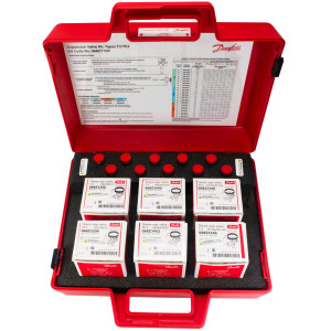 Danfoss 068Z7100 Expansion Valve Kit T 2, TE 2, includes 1 x 068Z3206, 1 x 068Z3209, 1 x 068Z3400, 1 x 068Z3403, 1 x 068Z3346, 1 x 068Z3348,1 x 068-2002, 1 x 068-2003, 1 x 068-2010,  2 x 068-2015, 2 x 068-2006, 1 x 068-2007, 1 x 068-2008, 1 x 068-200