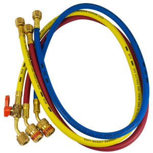 Uniweld Juego Mangueras Manometro 3 Mangueras 5pies de largo Azul y Rojo con EZ-Turn, Amarilla con Valvula de bola CFC/HCFC/HFC R410 Anti-Blowback Soft Magic EZ5HS Uniweld Juego Mangueras Manometro 3 Mangueras 5pies de largo Azul y Rojo con EZ-Turn, Amarilla con Valvula de bola CFC/HCFC/HFC R410 Anti-Blowback Soft Magic EZ5HS