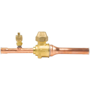 Appli Parts APBV-038 3/8 in Shut Off Ball Valve ODF Universal Replacement 610 psi (4.2 Mpa) max pressure -22 F to 248 F work temperature with 1/4 in SAE service port, with 6-1/2 in overall length