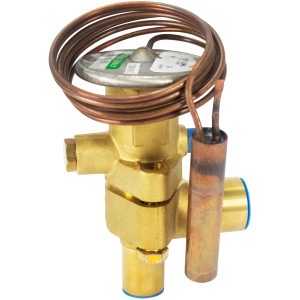 Emerson TCLE 12 HW Alco Thermostatic Expansion Valve Compatible with R22, R407C, 12 tons with external equalization 1/4 in SAE, 1/2 x 5/8 ODF solder connection, operating range -10 F to 50 F