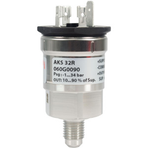 Danfoss 060G0090 Pressure Transmitter AKS 32R, Pressure connection notes: Flare 1/4 in, Pressure Connection Size: 7/16-20 Danfoss 060G0090 Pressure Transmitter AKS 32R, Pressure connection notes: Flare 1/4 in, Pressure Connection Size: 7/16-20