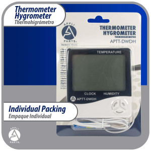 Appli Parts APTT-DWDH Indoor Temperature and Humidity Monitor with Hygrometer for Accurate Temp and Humidity Monitoring for Precise Indoor Climate Control with cable sensor for outside temperature Appli Parts APTT-DWDH Indoor Temperature and Humidity Monitor with Hygrometer for Accurate Temp and Humidity Monitoring for Precise Indoor Climate Control with cable sensor for outside temperature