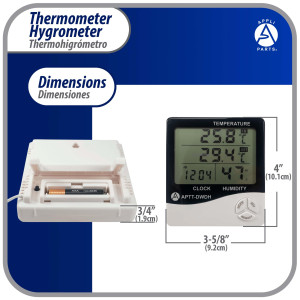 Appli Parts APTT-DWDH Indoor Temperature and Humidity Monitor with Hygrometer for Accurate Temp and Humidity Monitoring for Precise Indoor Climate Control with cable sensor for outside temperature Appli Parts APTT-DWDH Indoor Temperature and Humidity Monitor with Hygrometer for Accurate Temp and Humidity Monitoring for Precise Indoor Climate Control with cable sensor for outside temperature
