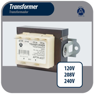Appli Parts APTR-403T Transformer 120, 208, 240 V to 24 V, 40 Va Foot Mount 1/4 Male Quick Connects, Class B Insulation, Class 2 Transformer Appli Parts APTR-403T Transformer 120, 208, 240 V to 24 V, 40 Va Foot Mount 1/4 Male Quick Connects, Class B Insulation, Class 2 Transformer
