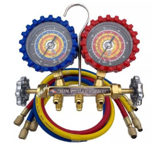 Uniweld QS8N3SM290600-5 2-V Brass Manifold With 3ft SMB Ez-Turn AB Hoses for R290 and R600