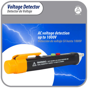 Appli Parts APET-TE1 Non Contact AC Voltage Tester Pen with LED Flashlight and Buzzer Alarm, for Live and Neutral Wire Detection in AC 12-1000V Circuits Appli Parts APET-TE1 Non Contact AC Voltage Tester Pen with LED Flashlight and Buzzer Alarm, for Live and Neutral Wire Detection in AC 12-1000V Circuits