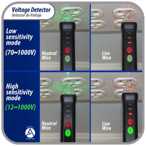 Appli Parts APET-TE1 Non Contact AC Voltage Tester Pen with LED Flashlight and Buzzer Alarm, for Live and Neutral Wire Detection in AC 12-1000V Circuits Appli Parts APET-TE1 Non Contact AC Voltage Tester Pen with LED Flashlight and Buzzer Alarm, for Live and Neutral Wire Detection in AC 12-1000V Circuits