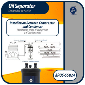 Appli Parts APOS-55824 1/2 in ODF Oil Separator, compatible with CFC,HCFC,HFC,R22,R407C,R502,R134a,R404A,R507, Working temperature 14 F to 266 F Appli Parts APOS-55824 1/2 in ODF Oil Separator, compatible with CFC,HCFC,HFC,R22,R407C,R502,R134a,R404A,R507, Working temperature 14 F to 266 F
