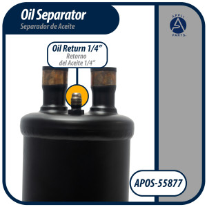 Appli Parts APOS-55877 7/8 in ODF Oil Separator, Compatible with CFC, HCFC, HFC, R22, R407C, R502, R134a, R404A, R507A, Working temperature 14 F to 266 F