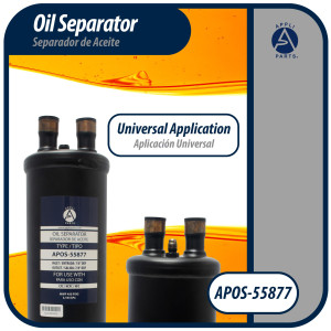 Appli Parts APOS-55877 7/8 in ODF Oil Separator, compatible with CFC,HCFC,HFC,R22,R407C,R502,R134a,R404A,R507, Working temperature 14 F to 266 F